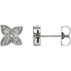 Sterling Silver  .05 CTW Diamond Leaf Earrings - Siddiqui Jewelers