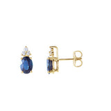 Blue Sapphire & Diamond Accented Earrings - Siddiqui Jewelers