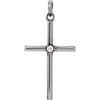 14K White 26.5x13.75 mm .02 CTW Diamond Cross Pendant - Siddiqui Jewelers