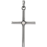 Sterling Silver 26.5x13.75 mm .02 CTW Diamond Cross Pendant - Siddiqui Jewelers