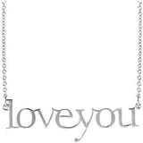 14K White "Love You" 16 1/2" Necklace - Siddiqui Jewelers