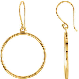 14K Yellow Circle Shaped Earrings - Siddiqui Jewelers