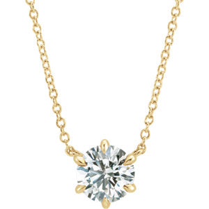 14K Yellow 1/4 CT Diamond Solitaire 18" Necklace - Siddiqui Jewelers