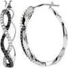 14K White 1/2 CTW Black & White Diamond Hoop Earrings - Siddiqui Jewelers