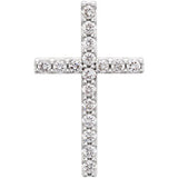 14K White 1/3 CTW Petite Diamond Cross Pendant - Siddiqui Jewelers