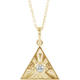 14K Yellow 1/10 CTW Diamond Eye of Providence 16-18" Necklace - Siddiqui Jewelers