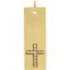 14K Yellow .03 CTW Diamond Bar Cross Pendant - Siddiqui Jewelers