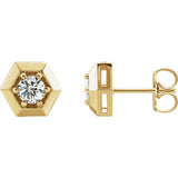 14K Yellow 1/2 CTW Diamond Geometric Earrings - Siddiqui Jewelers