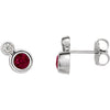 14K White Ruby & .03 CTW Diamond Earrings - Siddiqui Jewelers