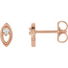 14K Rose .05 CTW Diamond Solitaire Earrings - Siddiqui Jewelers