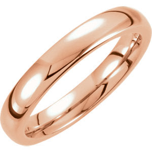 Tungsten with 18K Rose Gold PVD 4 mm Half Round Band Size 9.5 - Siddiqui Jewelers