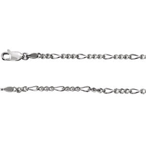 Sterling Silver 2.5 mm Figaro 7" Chain - Siddiqui Jewelers
