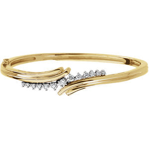 14K Yellow & White 1/2 CTW Diamond Bangle Bracelet - Siddiqui Jewelers
