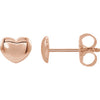 14K Rose 5.9x5.4 mm Youth Puffed Heart Earrings - Siddiqui Jewelers