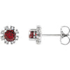 14K White Mozambique Garnet & .07 CTW Diamond Earrings - Siddiqui Jewelers