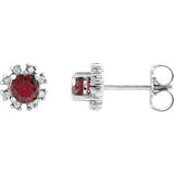 14K White Mozambique Garnet & .07 CTW Diamond Earrings - Siddiqui Jewelers