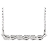14K White Leaf Bar 16-18" Necklace - Siddiqui Jewelers