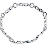 14K White 1/5 CTW Diamond Infinity-Inspired Link 7.5" Bracelet - Siddiqui Jewelers