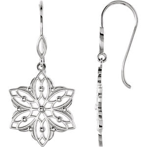 Sterling Silver Decorative Dangle Earrings - Siddiqui Jewelers