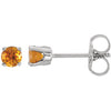 Sterling Silver 3 mm Round Imitation Citrine Youth Birthstone Earrings - Siddiqui Jewelers