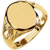 14K Yellow 13x11 mm Oval Signet Ring - Siddiqui Jewelers