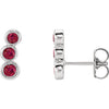 14K White Ruby Ear Climbers - Siddiqui Jewelers