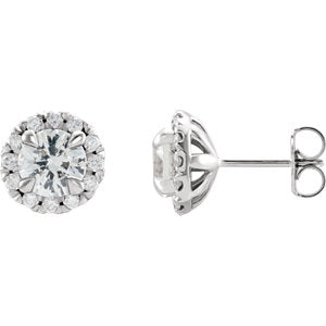 14K White Sapphire & 1/3 CTW Diamond Earrings - Siddiqui Jewelers