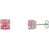 14K White Pink Topaz Earrings - Siddiqui Jewelers