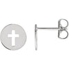 Sterling Silver Pierced Cross Earrings - Siddiqui Jewelers