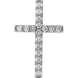 14K White 1/2 CTW Petite Diamond Cross Pendant - Siddiqui Jewelers