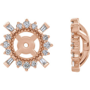 14K Rose 1/6 CTW Diamond Earrings Jackets with 4.9 mm ID - Siddiqui Jewelers
