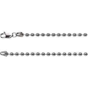 Sterling Silver 3 mm Bead 7" Chain - Siddiqui Jewelers