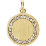 14K Yellow 1/5 CTW Diamond Engravable Pendant - Siddiqui Jewelers