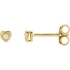 14K Yellow .03 CTW Diamond Youth Heart Earrings - Siddiqui Jewelers