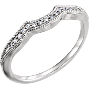 14K White .06 CTW Diamond Matching Band - Siddiqui Jewelers