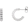 Sterling Silver 15 mm J-Hoop Beaded Earrings - Siddiqui Jewelers