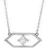 14K White 1/4 CTW Diamond Geometric 16" Necklace - Siddiqui Jewelers