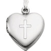 Sterling Silver 15.5x13 mm Heart Locket with Cross - Siddiqui Jewelers