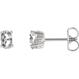 14K White Sapphire Earrings - Siddiqui Jewelers