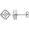 14K White .075 CTW Diamond Filigree Earrings - Siddiqui Jewelers