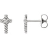 14K White Rope Cross Earrings - Siddiqui Jewelers