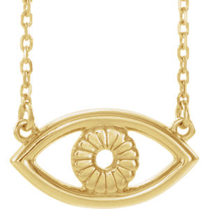 14K Yellow Evil Eye 16" Necklace - Siddiqui Jewelers