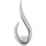 14K White 1/10 CTW Diamond Freeform Pendant - Siddiqui Jewelers