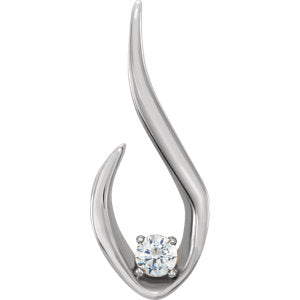 14K White 1/10 CTW Diamond Freeform Pendant - Siddiqui Jewelers