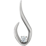 14K White 1/6 CTW Diamond Freeform Pendant - Siddiqui Jewelers