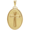 14K Yellow Oval Cross Medal - Siddiqui Jewelers