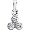 14K White 1/10 CTW Diamond 3-Stone Pendant - Siddiqui Jewelers
