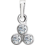 14K White 1/10 CTW Diamond 3-Stone Pendant - Siddiqui Jewelers