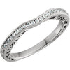 14K White 1/8 CTW Diamond Design-Engraved  Band - Siddiqui Jewelers