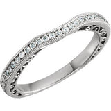 Platinum 1/8 CTW Diamond Design-Engraved  Band - Siddiqui Jewelers